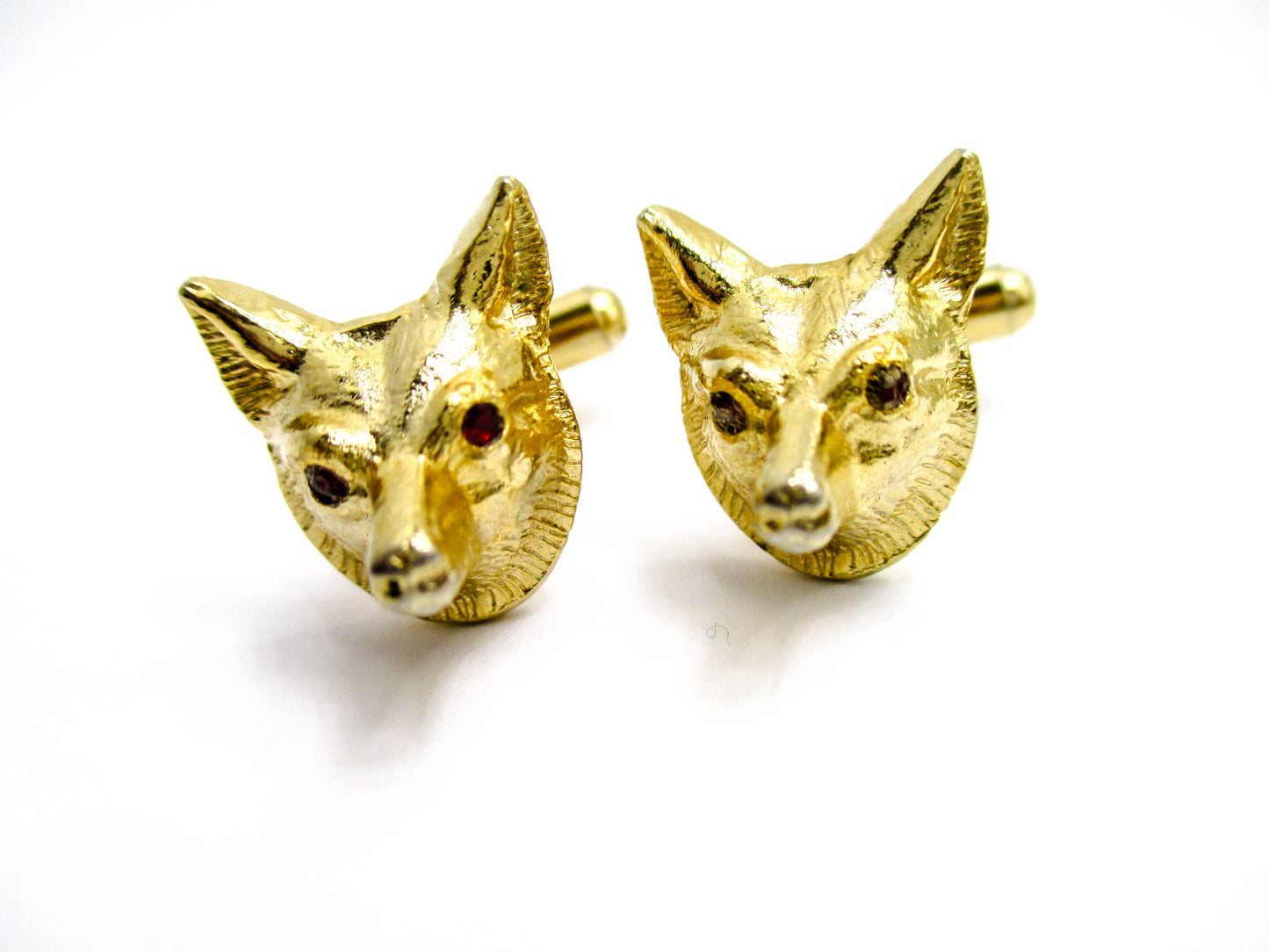 Foxy Elegance - Gold Tone Stylish Fox Head Cufflinks