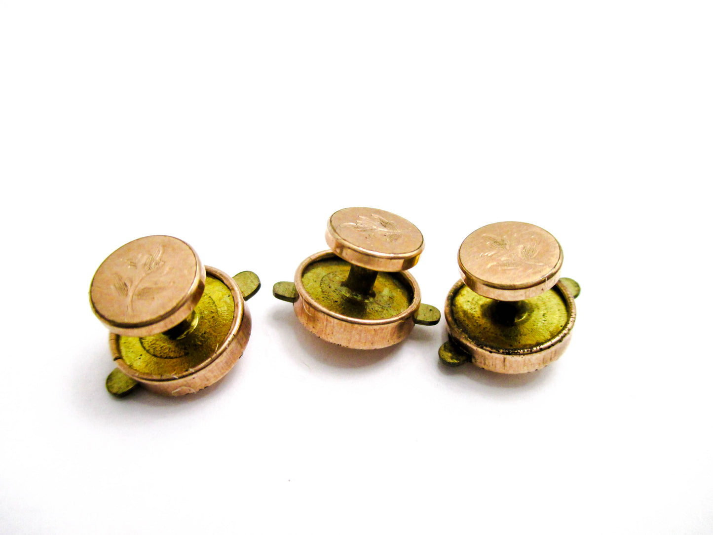 Victorian Chased Button Stud Set - Antique Men's Accessories