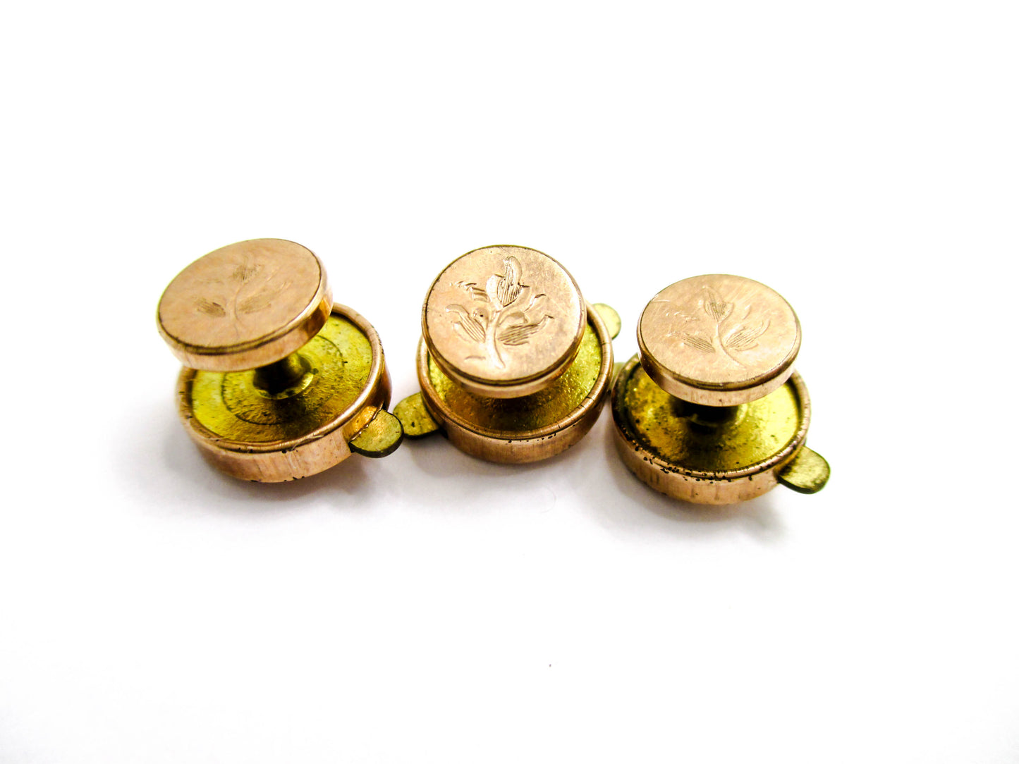 Victorian Chased Button Stud Set - Antique Men's Accessories