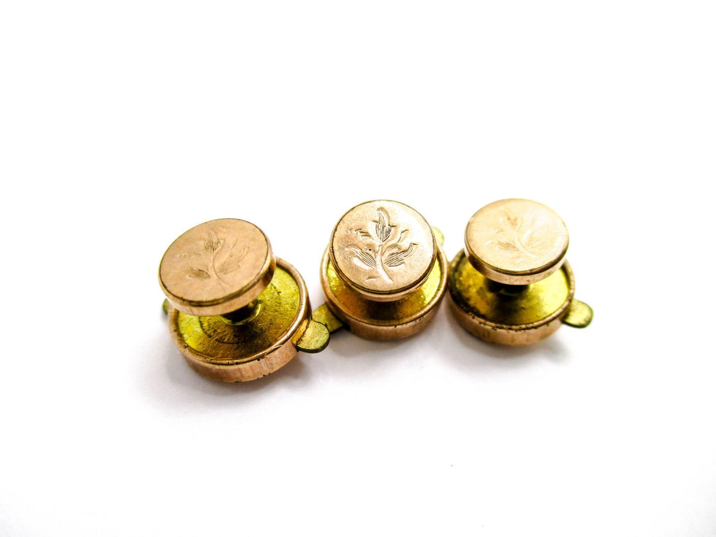 Victorian Chased Button Stud Set - Antique Men's Accessories