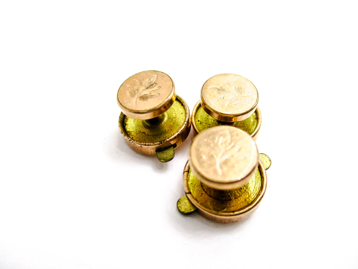 Victorian Chased Button Stud Set - Antique Men's Accessories