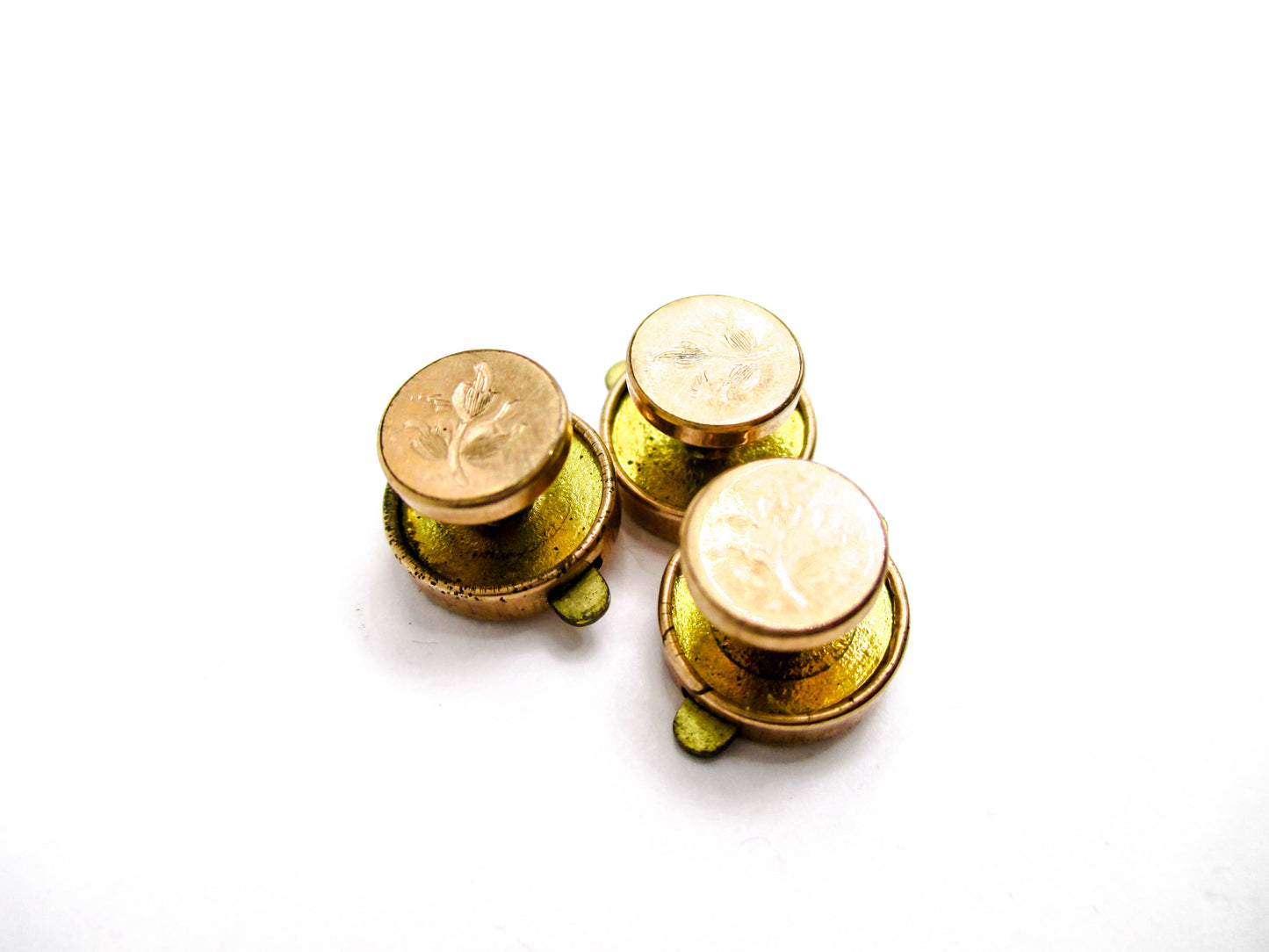 Victorian Chased Button Stud Set - Antique Men's Accessories