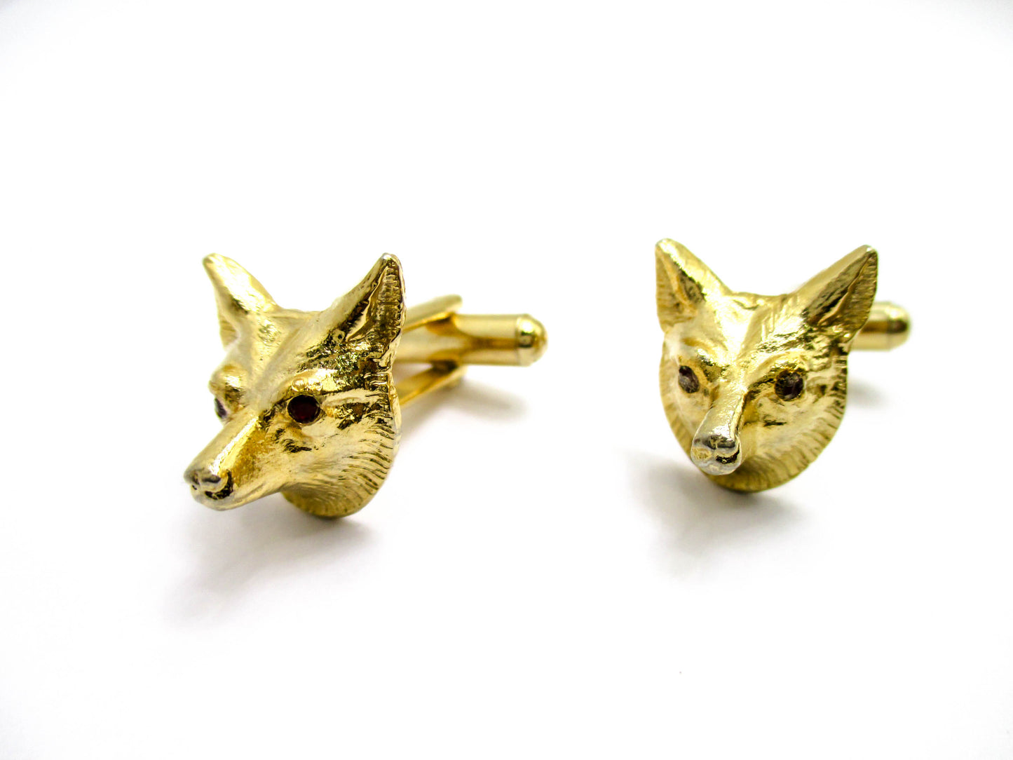 Foxy Elegance - Gold Tone Stylish Fox Head Cufflinks