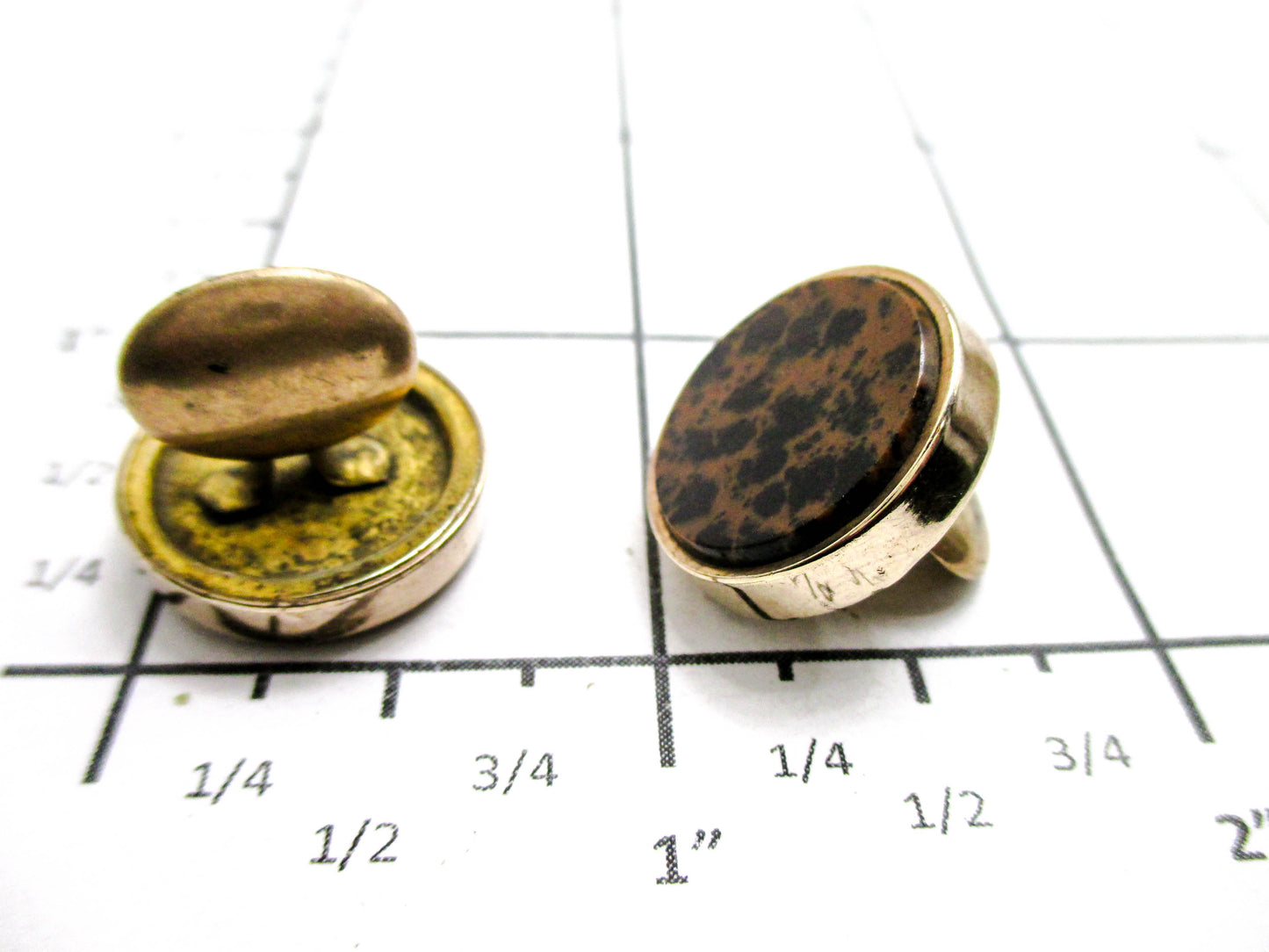 Gorgeous Victorian Gemstone Cuff Buttons - 1880s Men's Jewelry