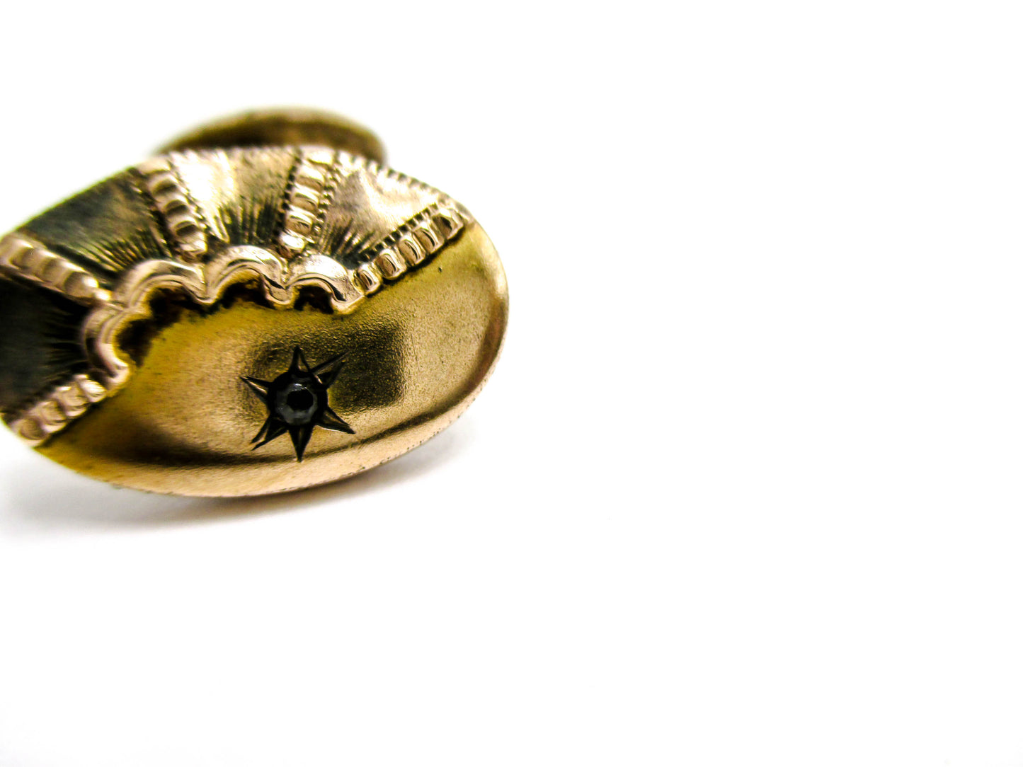 Edwardian Cufflinks Gold Filled Rhinestone Accent