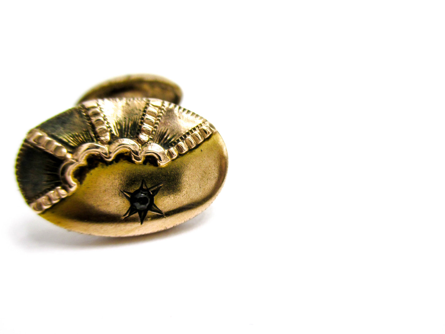 Edwardian Cufflinks Gold Filled Rhinestone Accent