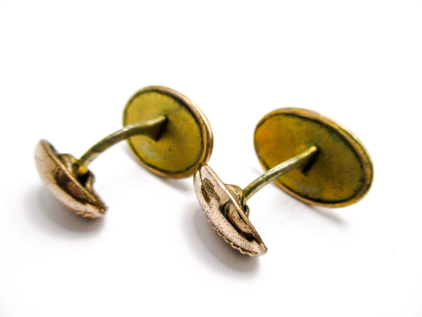 Edwardian Cufflinks Gold Filled Rhinestone Accent