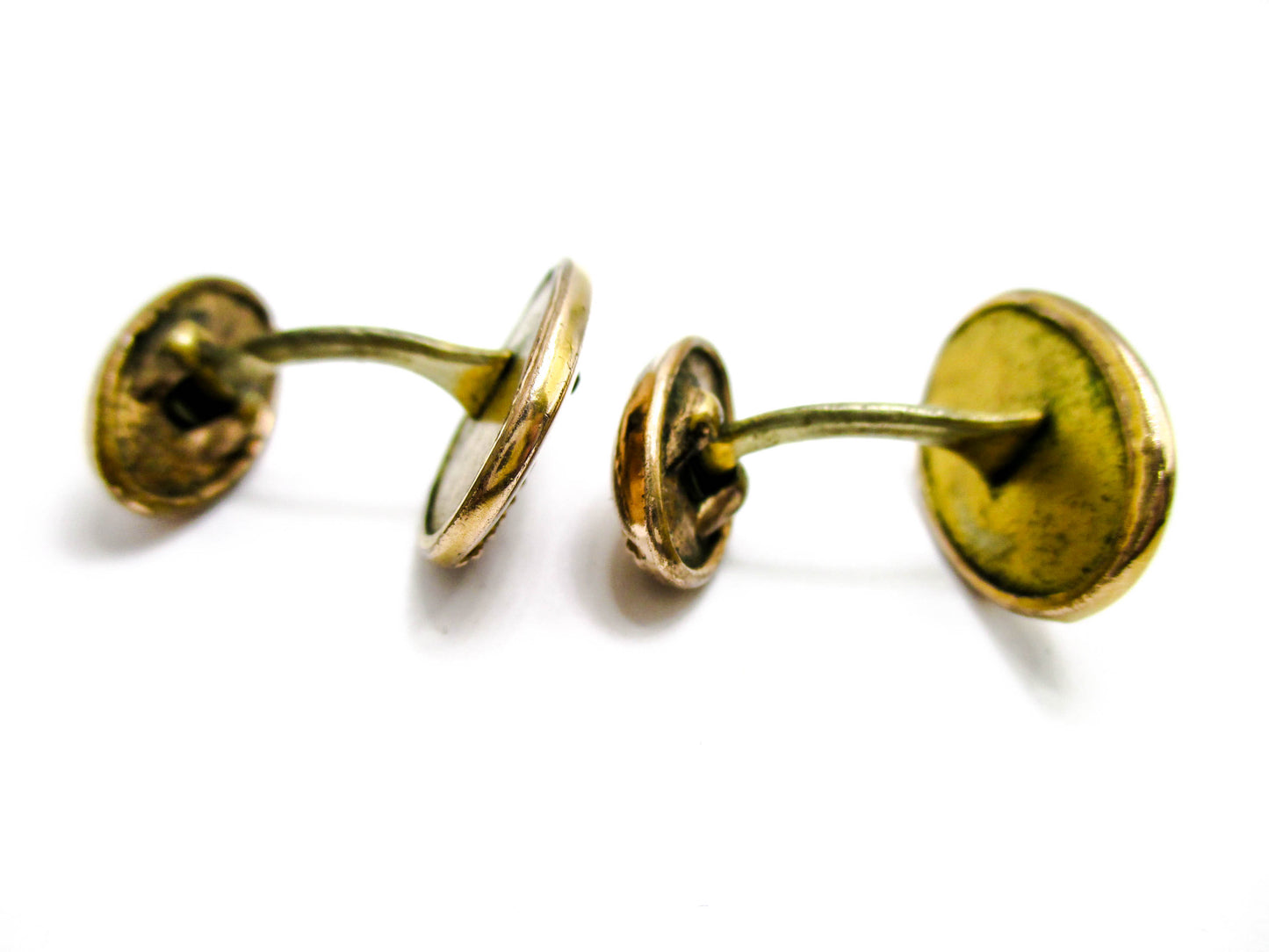 Edwardian Cufflinks Gold Filled Rhinestone Accent