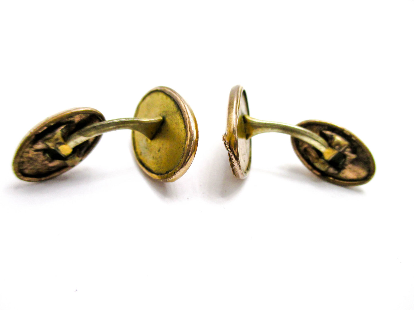 Edwardian Cufflinks Gold Filled Rhinestone Accent