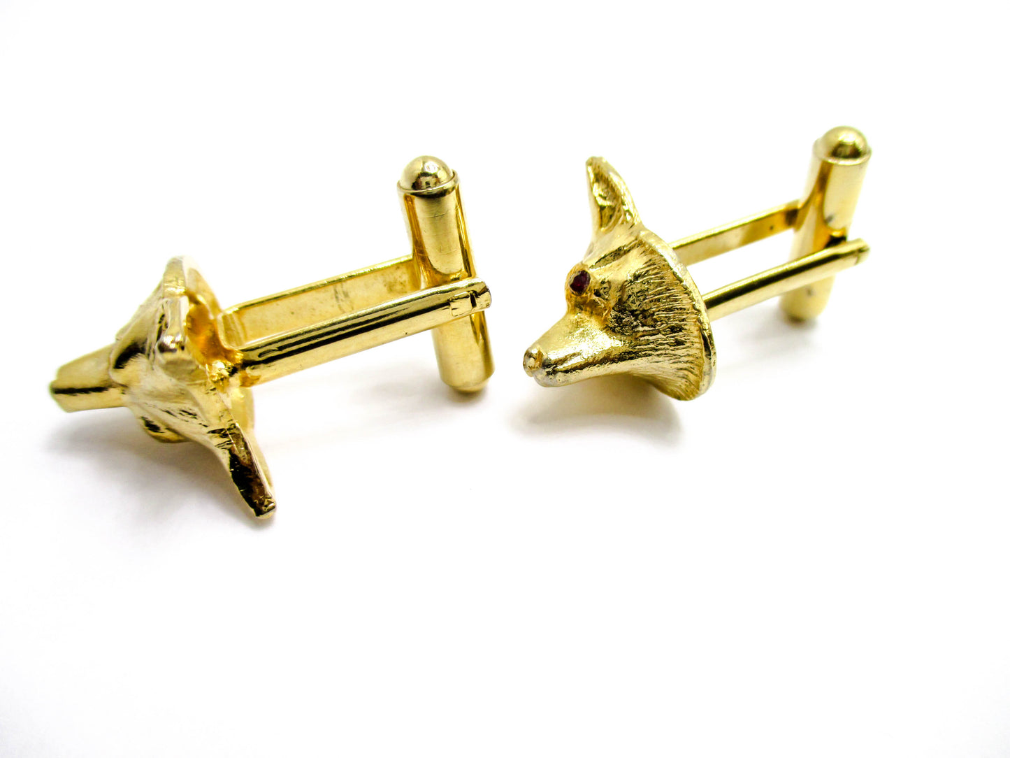 Foxy Elegance - Gold Tone Stylish Fox Head Cufflinks