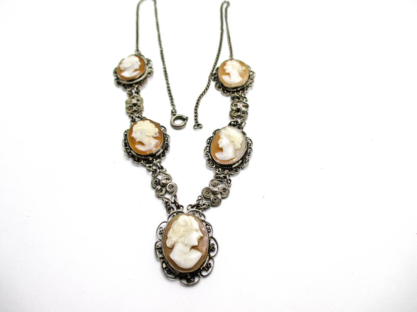 Mid 20th Century Cameo Necklace - WWII Souvenir