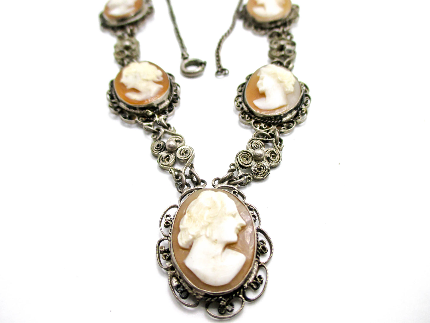 Mid 20th Century Cameo Necklace - WWII Souvenir