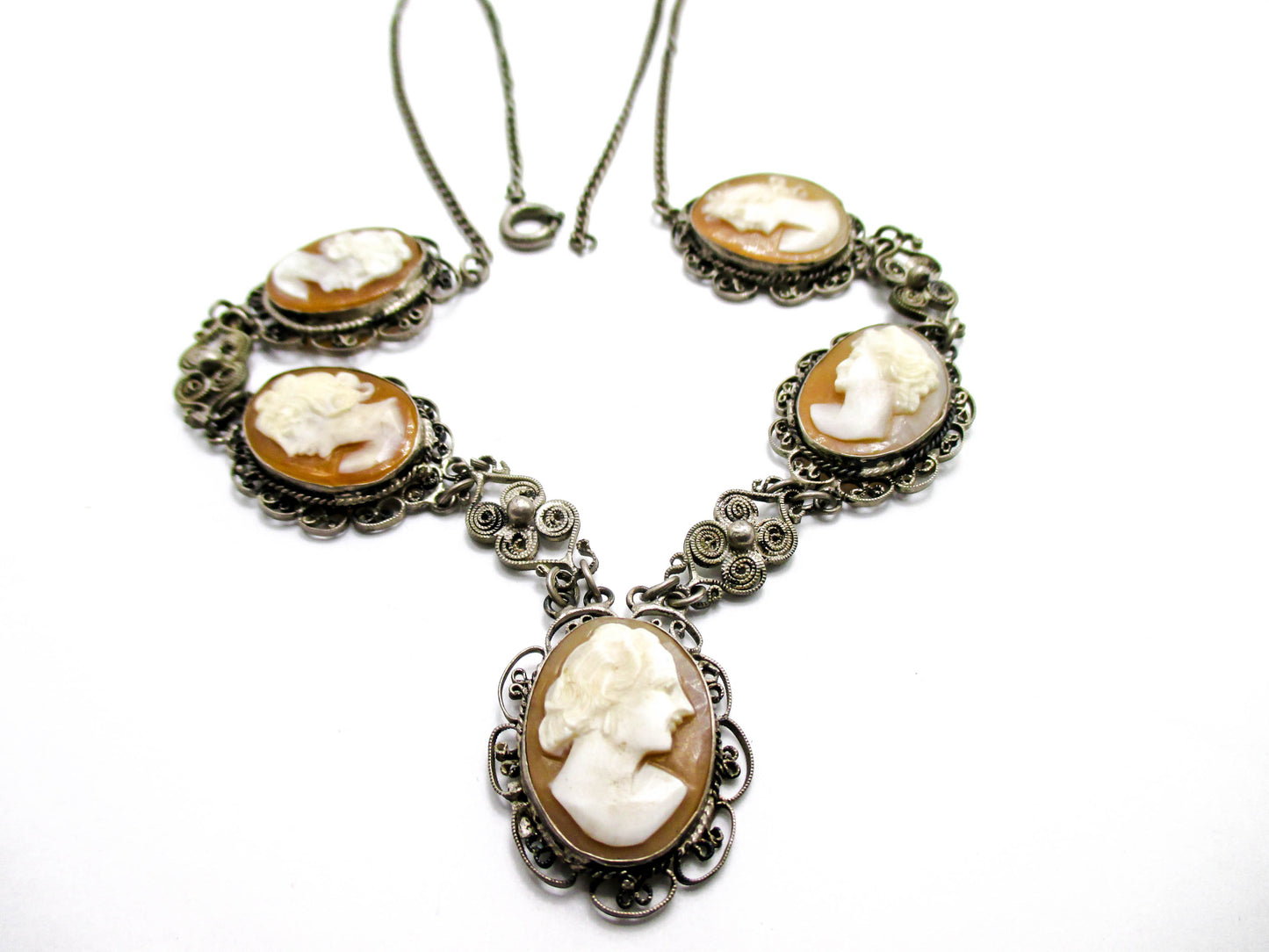 Mid 20th Century Cameo Necklace - WWII Souvenir