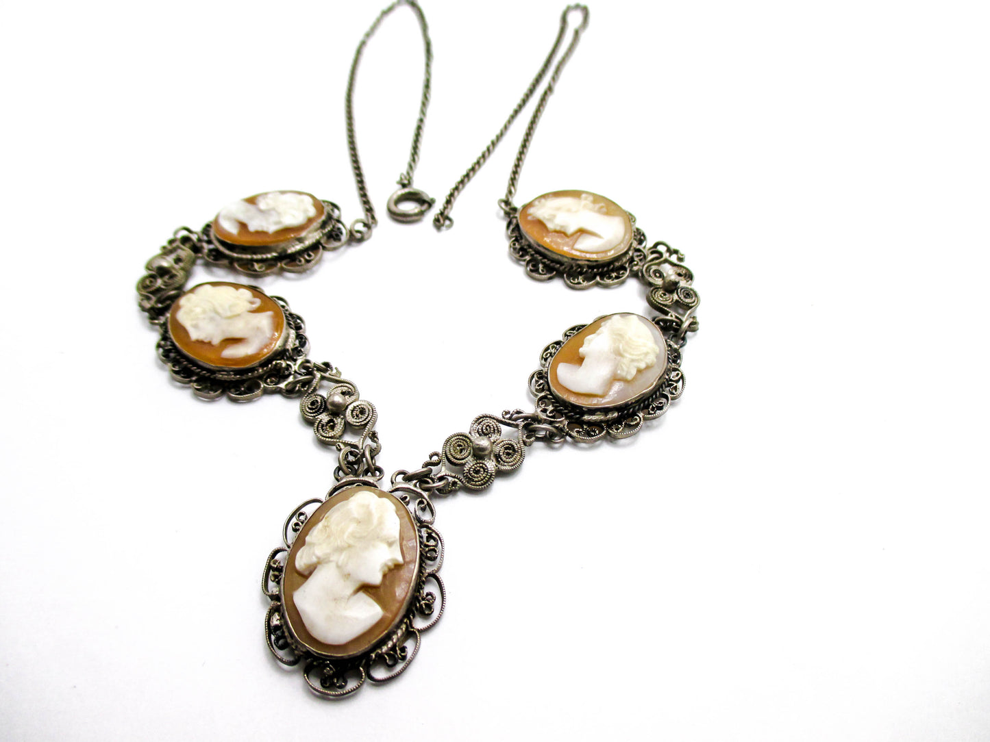 Mid 20th Century Cameo Necklace - WWII Souvenir