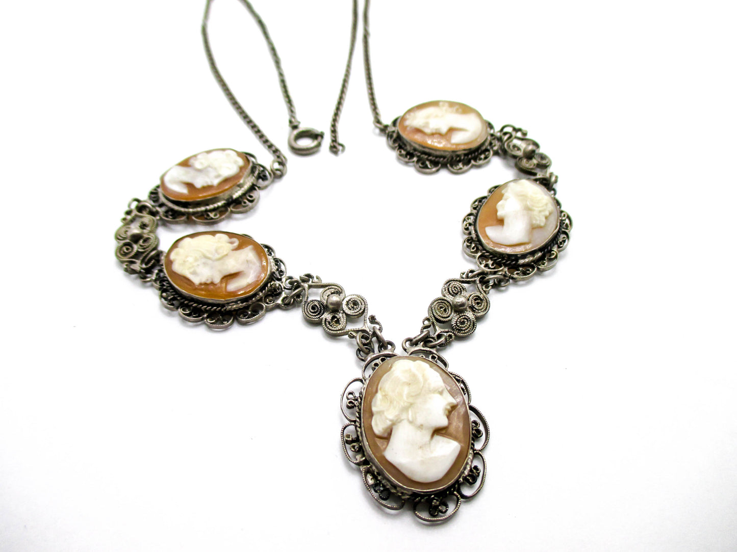 Mid 20th Century Cameo Necklace - WWII Souvenir