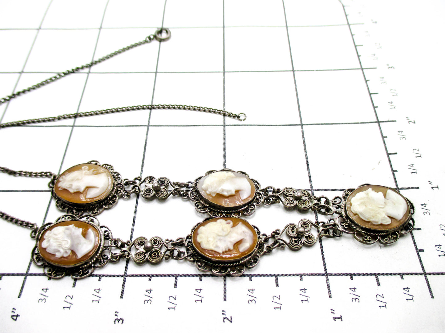 Mid 20th Century Cameo Necklace - WWII Souvenir