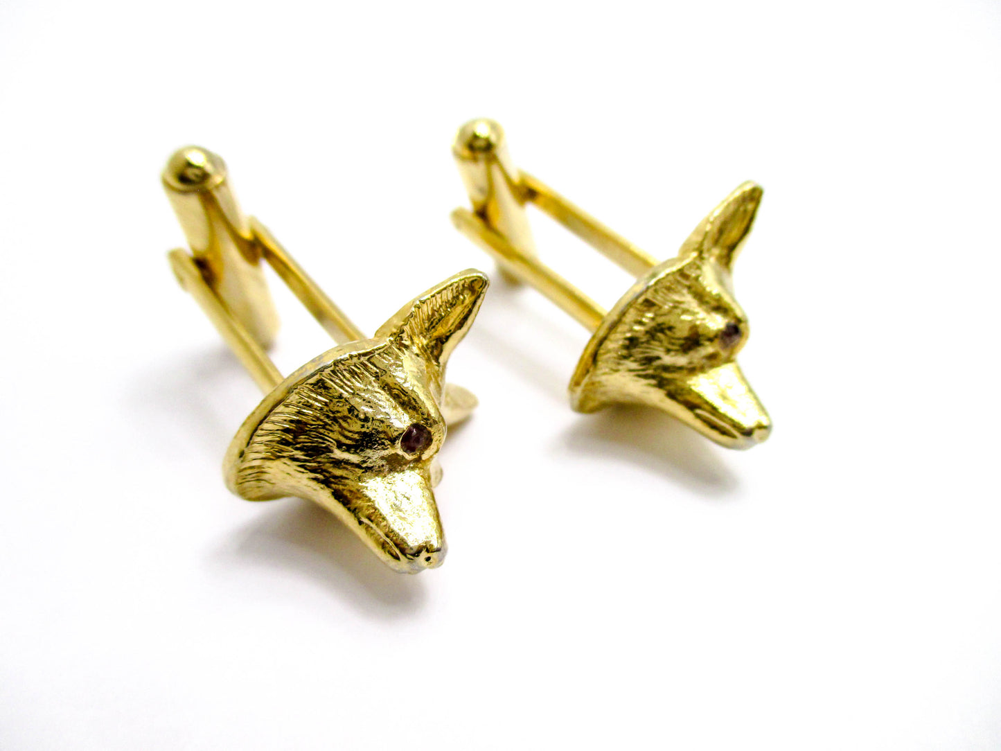 Foxy Elegance - Gold Tone Stylish Fox Head Cufflinks