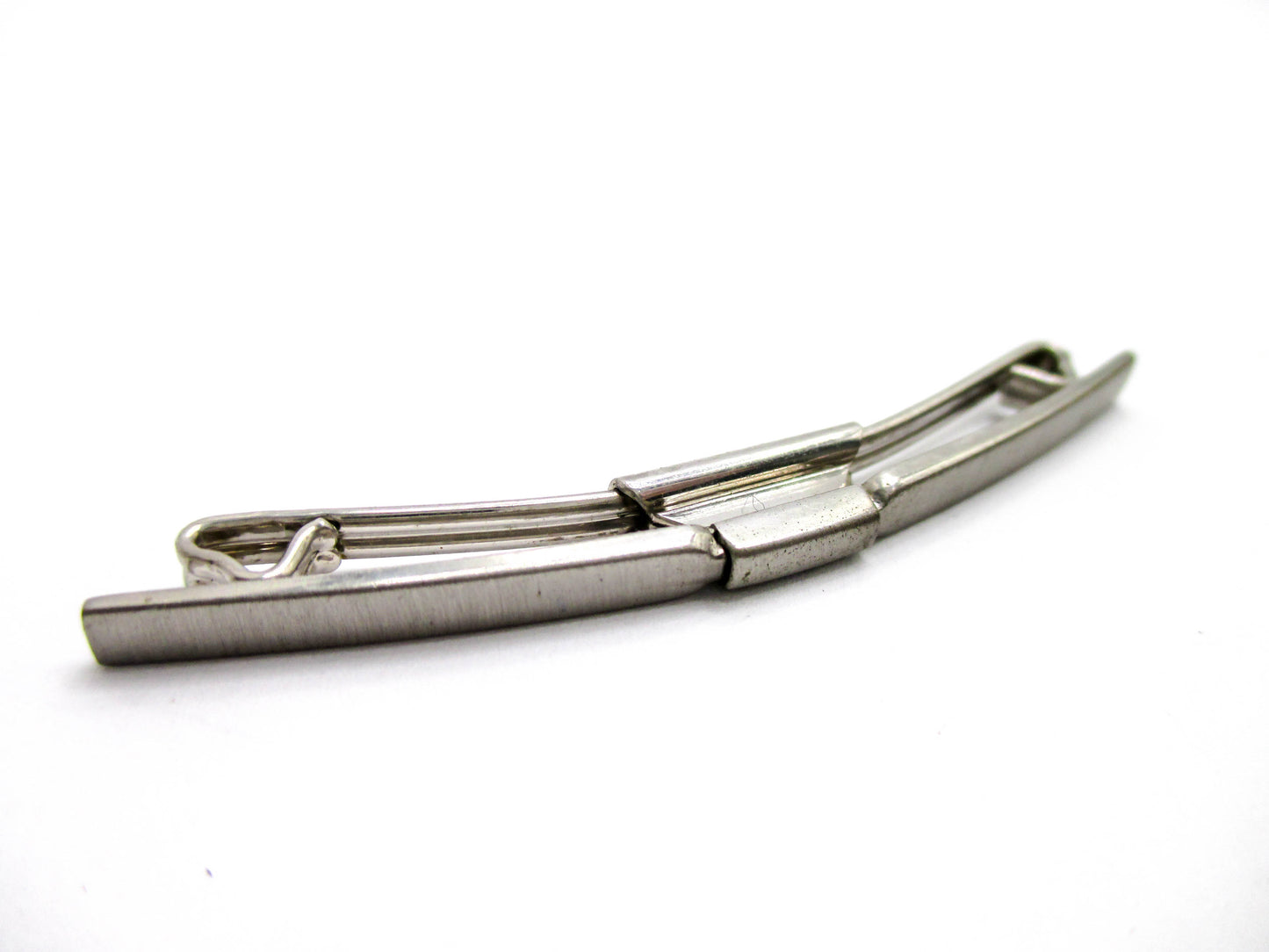 Vintage Silver Tone Collar Bar - Signed by SWANK