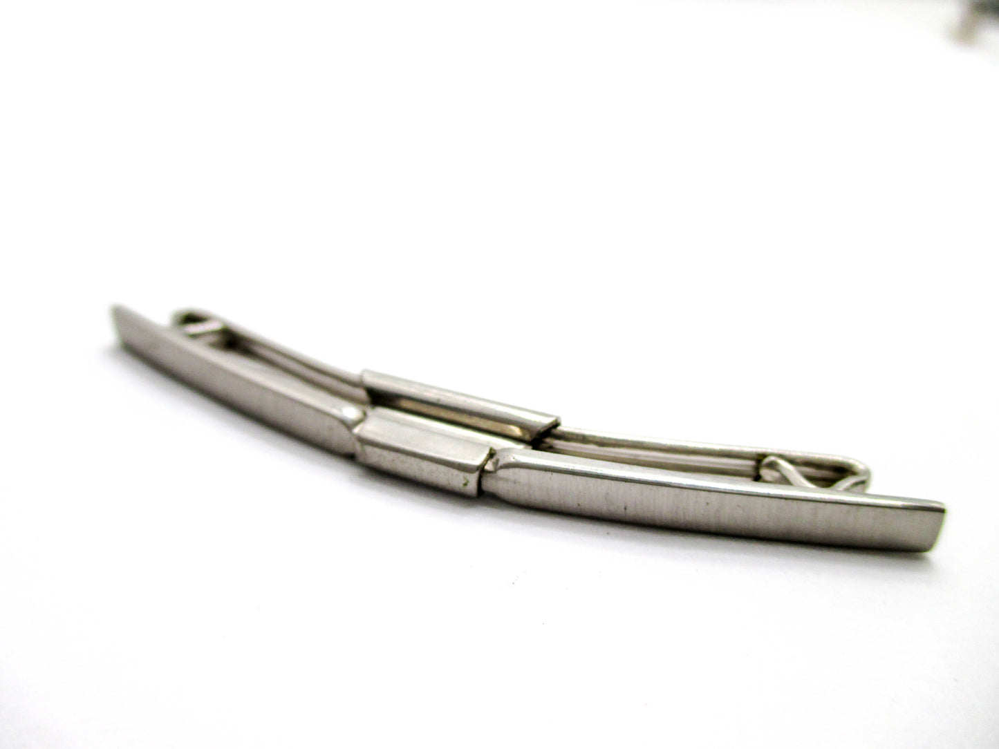 Vintage Silver Tone Collar Bar - Signed by SWANK