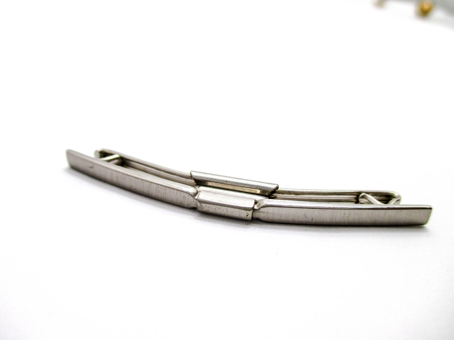 Vintage Silver Tone Collar Bar - Signed by SWANK