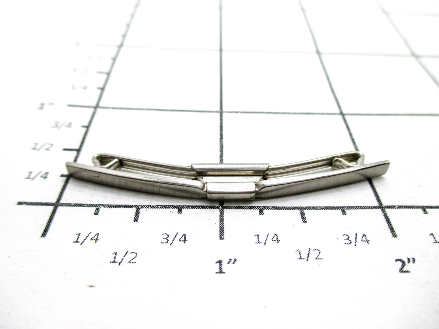 Vintage Silver Tone Collar Bar - Signed by SWANK