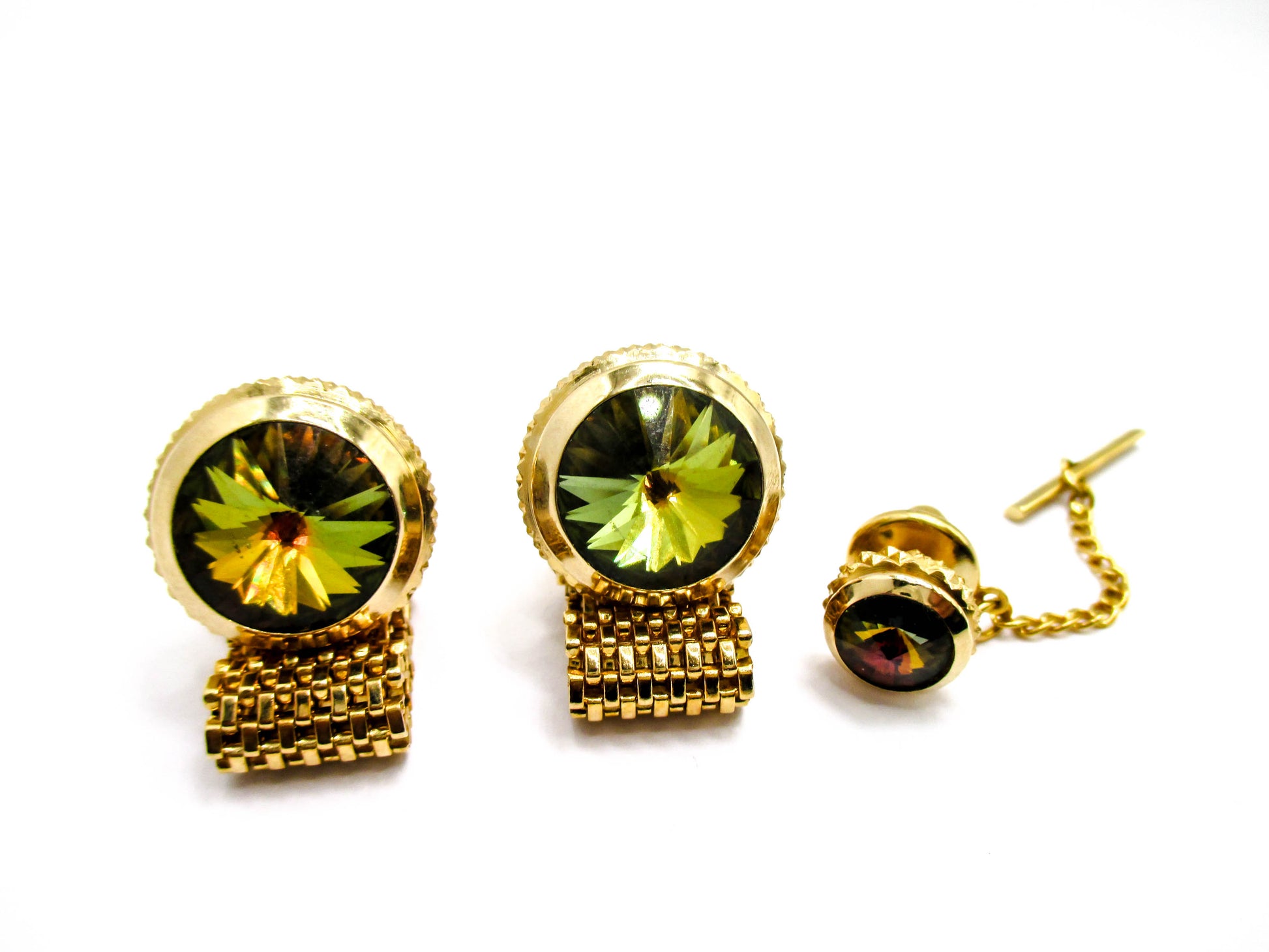 Combination Set Wraparound Cufflink Set - Watermelon Rivoli