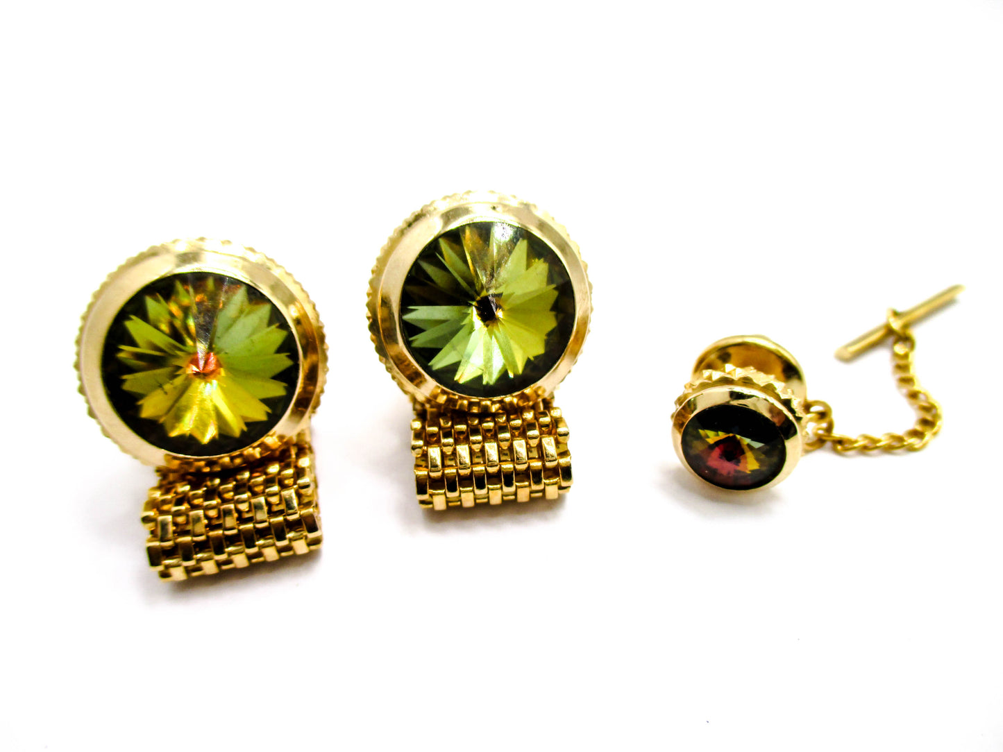 Combination Set Wraparound Cufflink Set - Watermelon Rivoli
