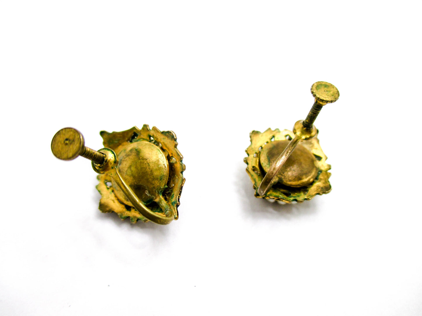 Vintage Screw-back Earrings - Pearl Trimmed Costume Jewelry Cameos