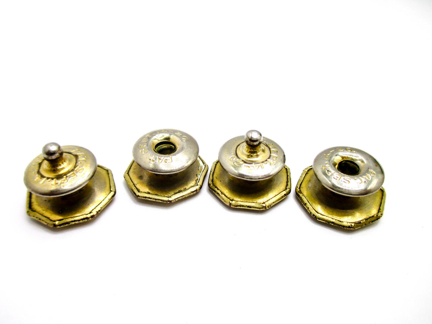 1920s Gold and Silver Tone Snap Cufflinks