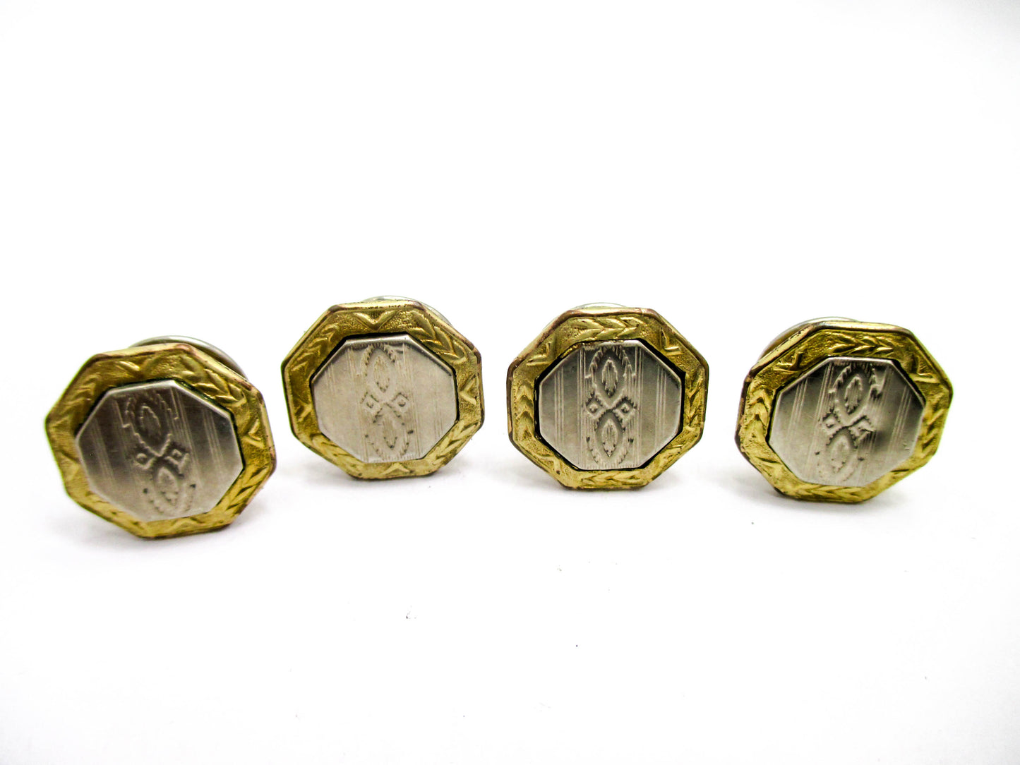 1920s Gold and Silver Tone Snap Cufflinks