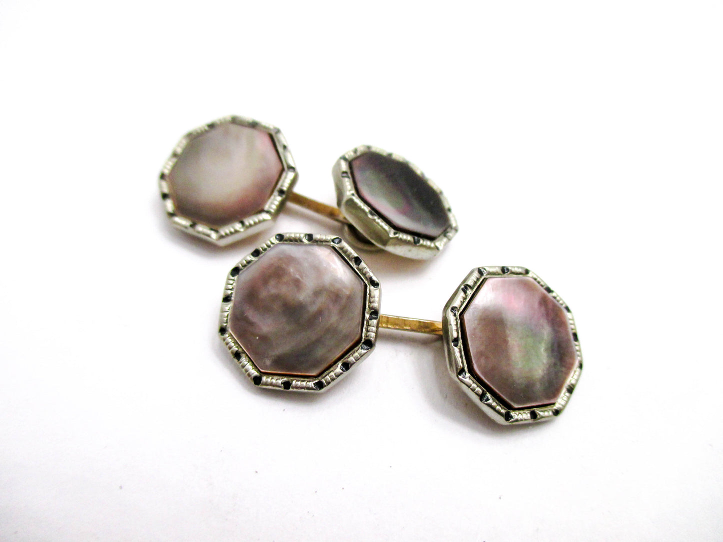 Double Sided Abalone Shell - Art Deco Cufflinks