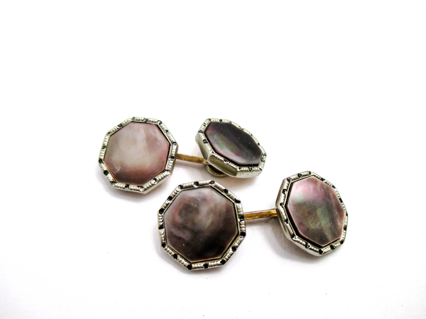 Double Sided Abalone Shell - Art Deco Cufflinks
