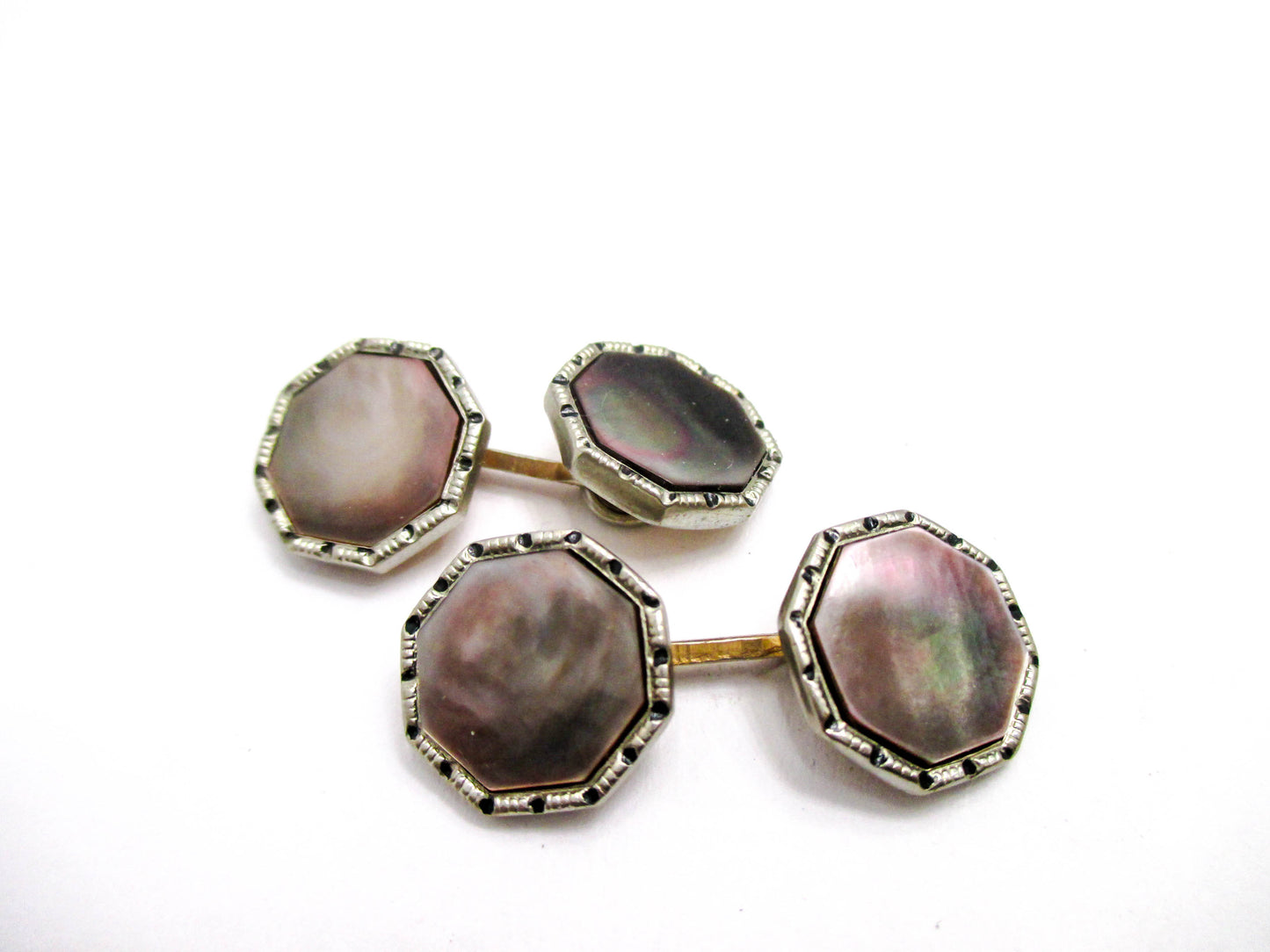 Double Sided Abalone Shell - Art Deco Cufflinks