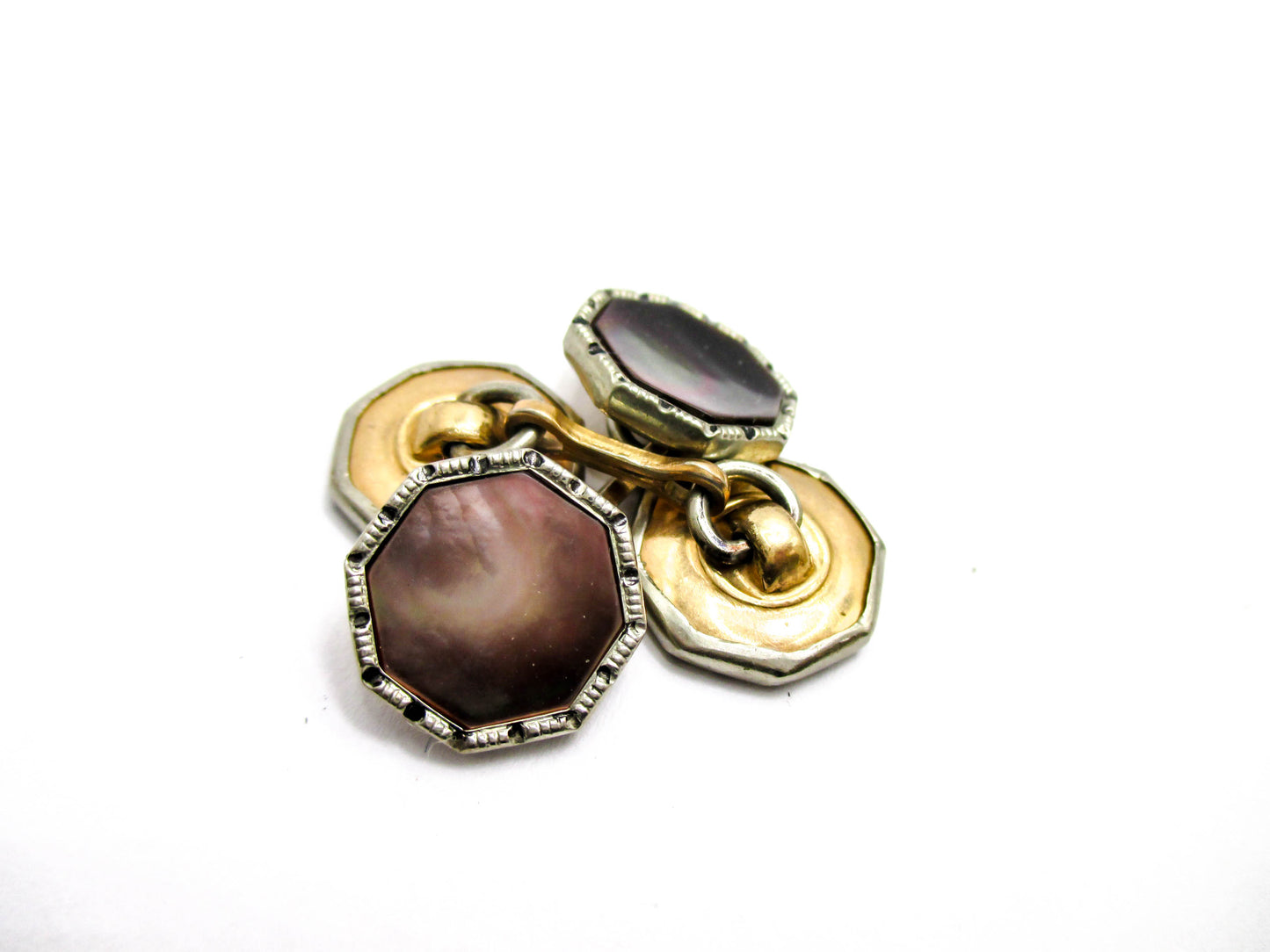 Double Sided Abalone Shell - Art Deco Cufflinks