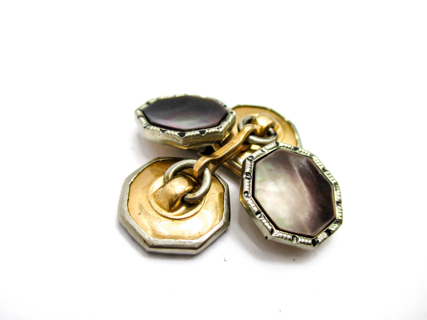 Double Sided Abalone Shell - Art Deco Cufflinks