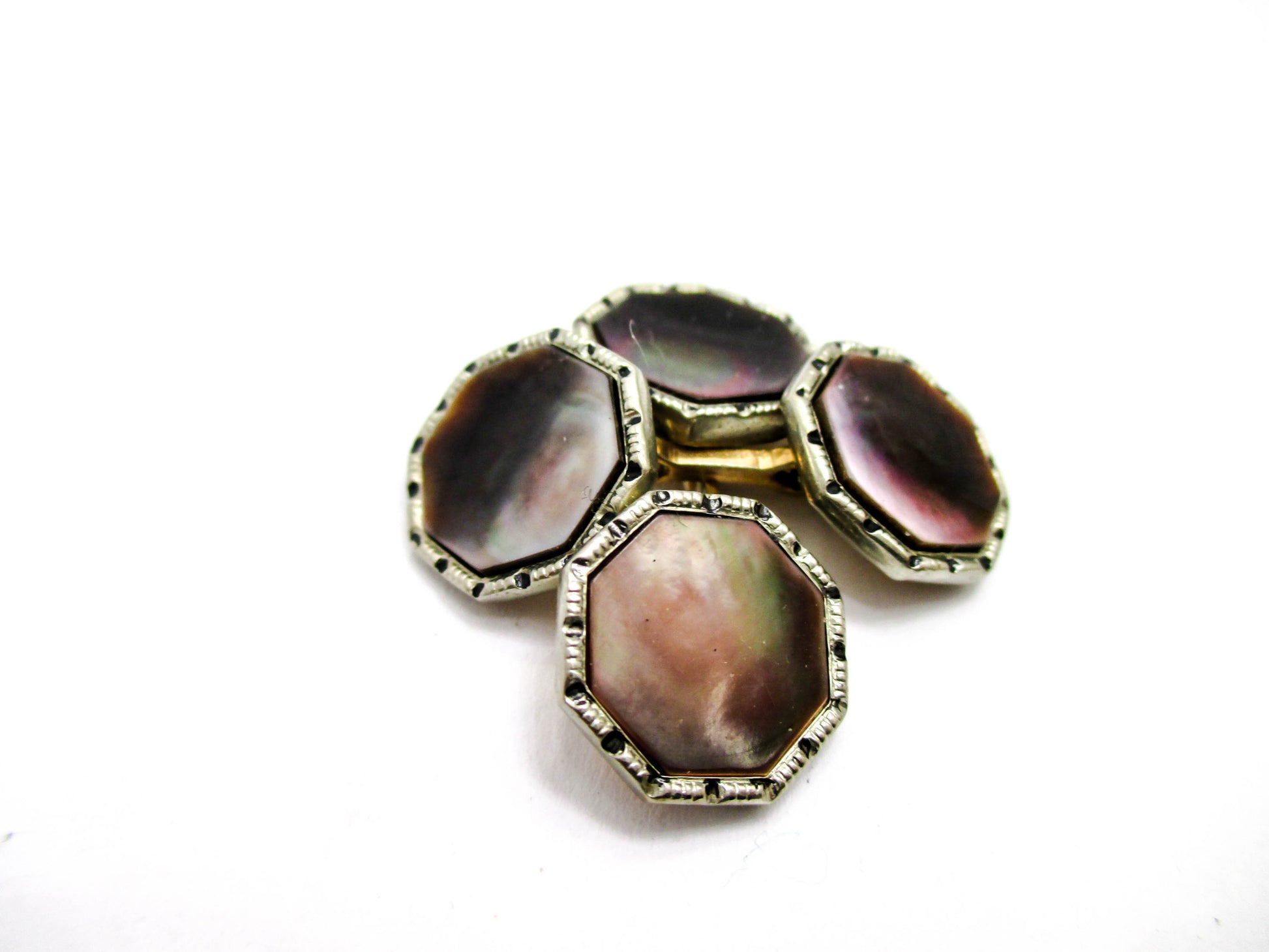 Double Sided Abalone Shell - Art Deco Cufflinks
