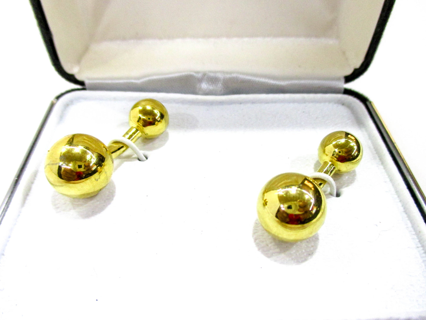 Barbell Cufflinks by Geoffrey Beene - Gold Tone Elegance