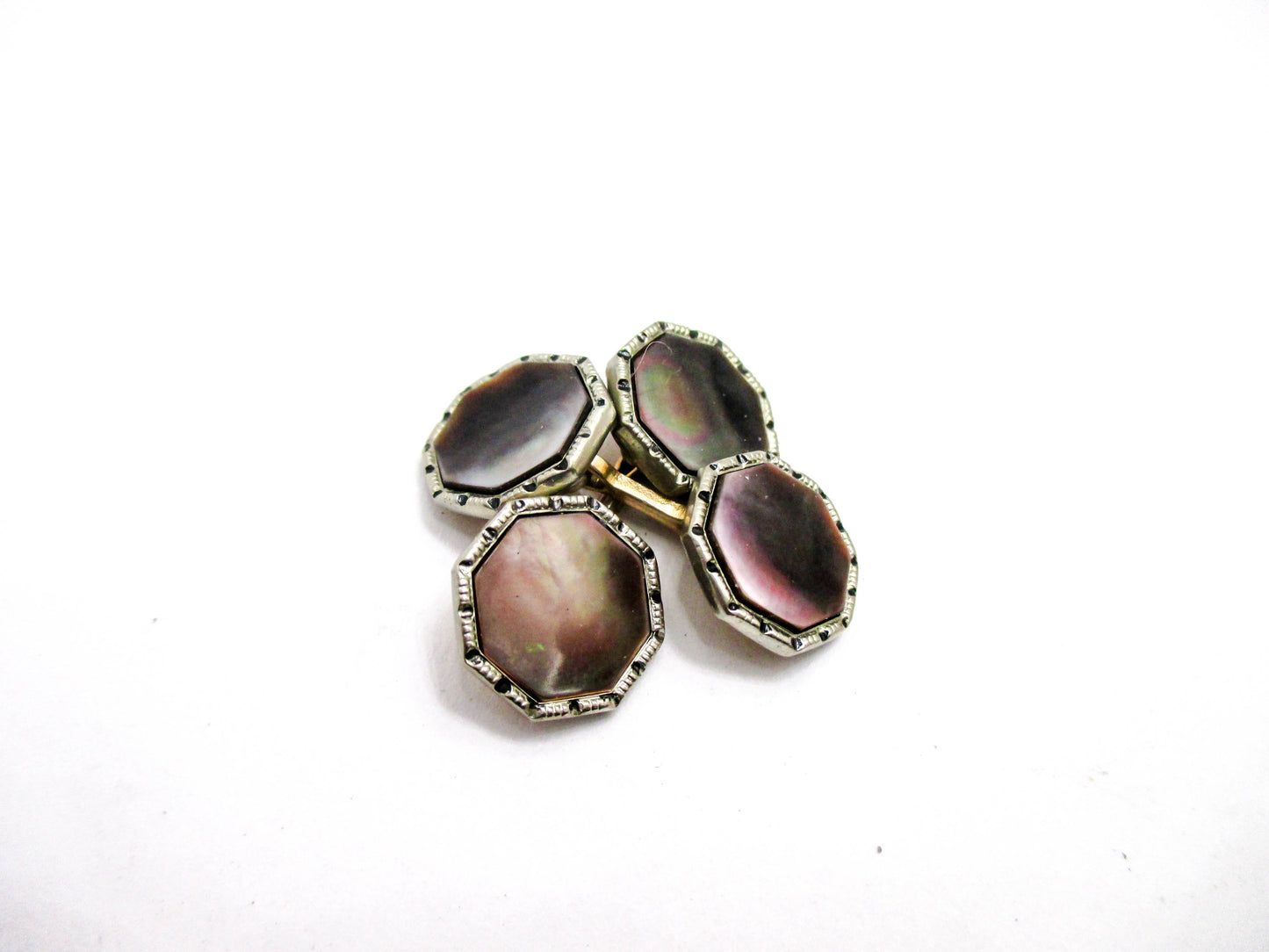 Double Sided Abalone Shell - Art Deco Cufflinks