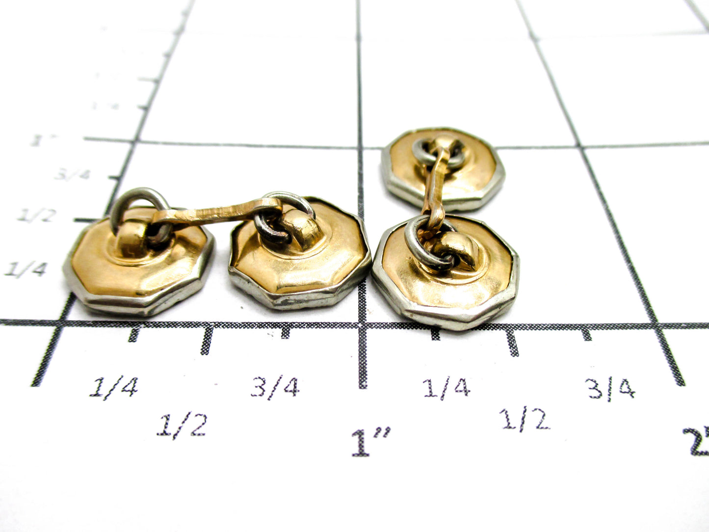 Double Sided Abalone Shell - Art Deco Cufflinks