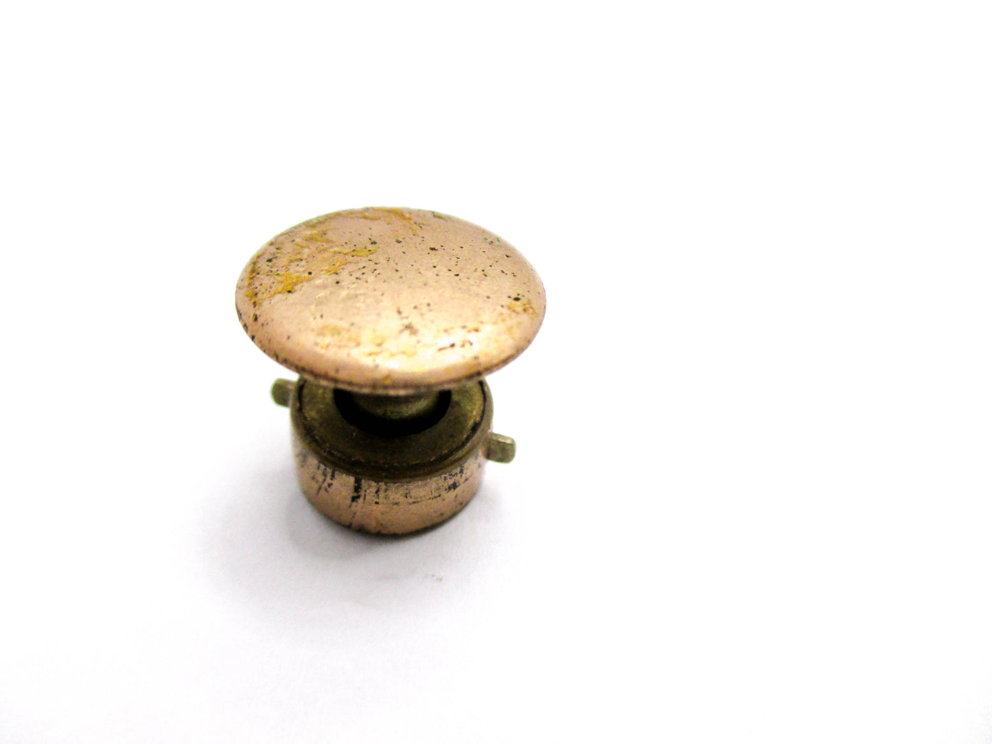 Garnet Glass Flower and Crescent Victorian Stud Button