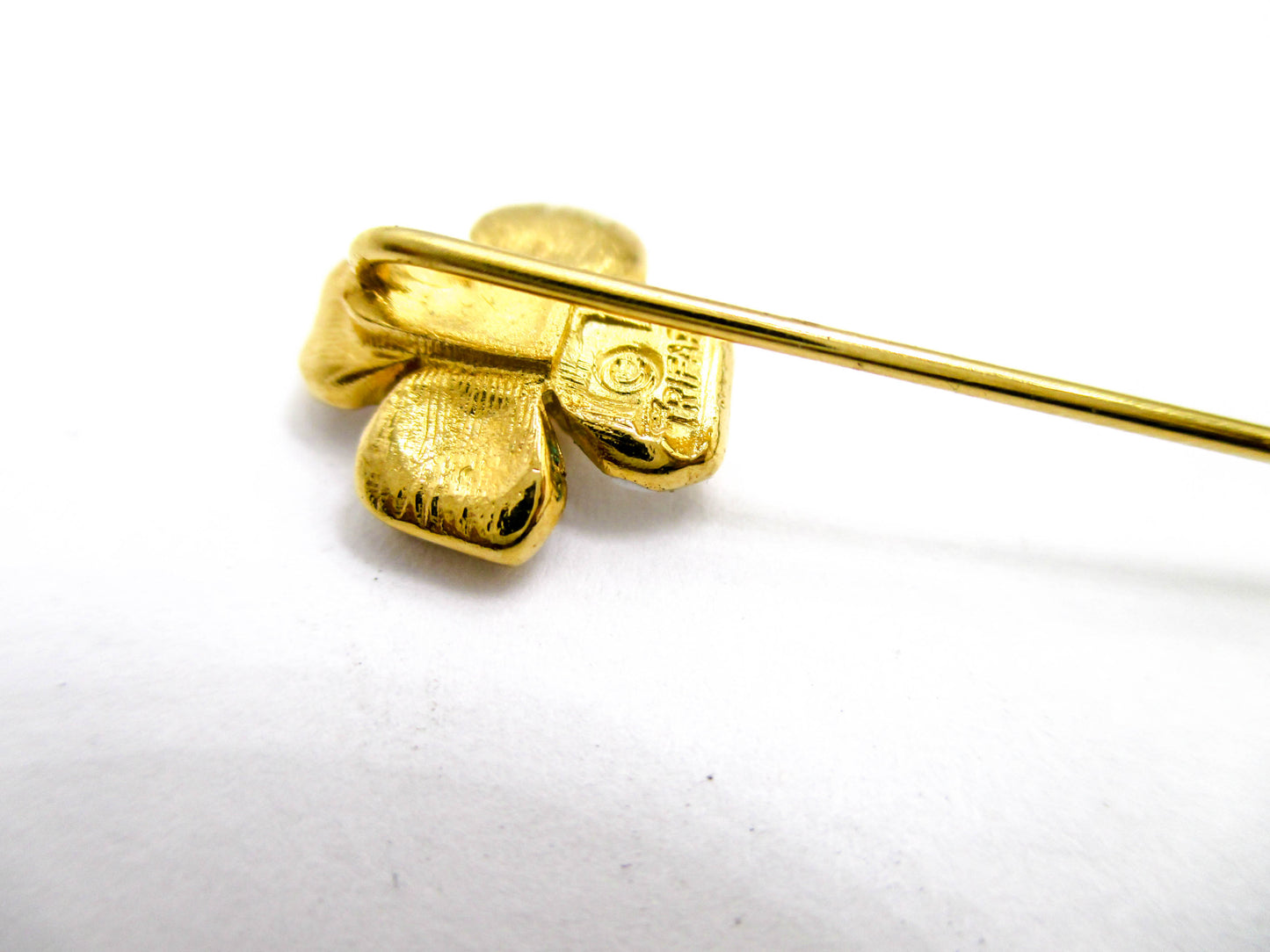 Vintage Trifari Stick Pin - White Dogwood Flower