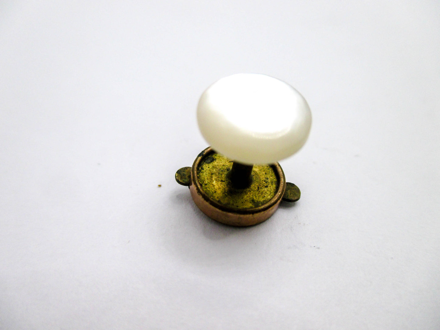 1880s Carved Pearl Stud - Victorian Universal Button