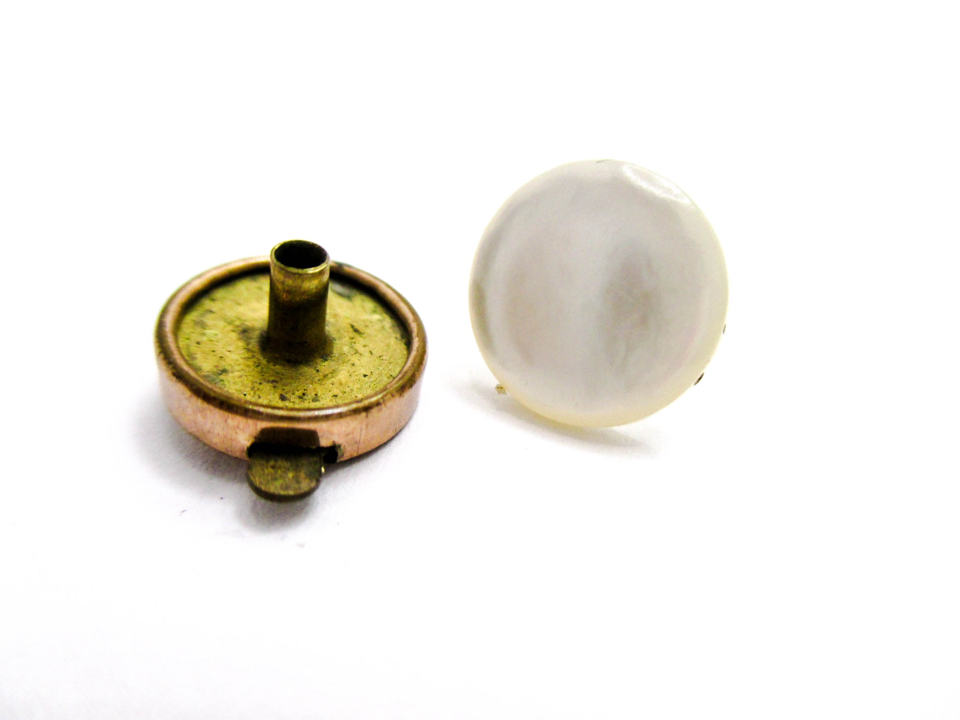1880s Carved Pearl Stud - Victorian Universal Button