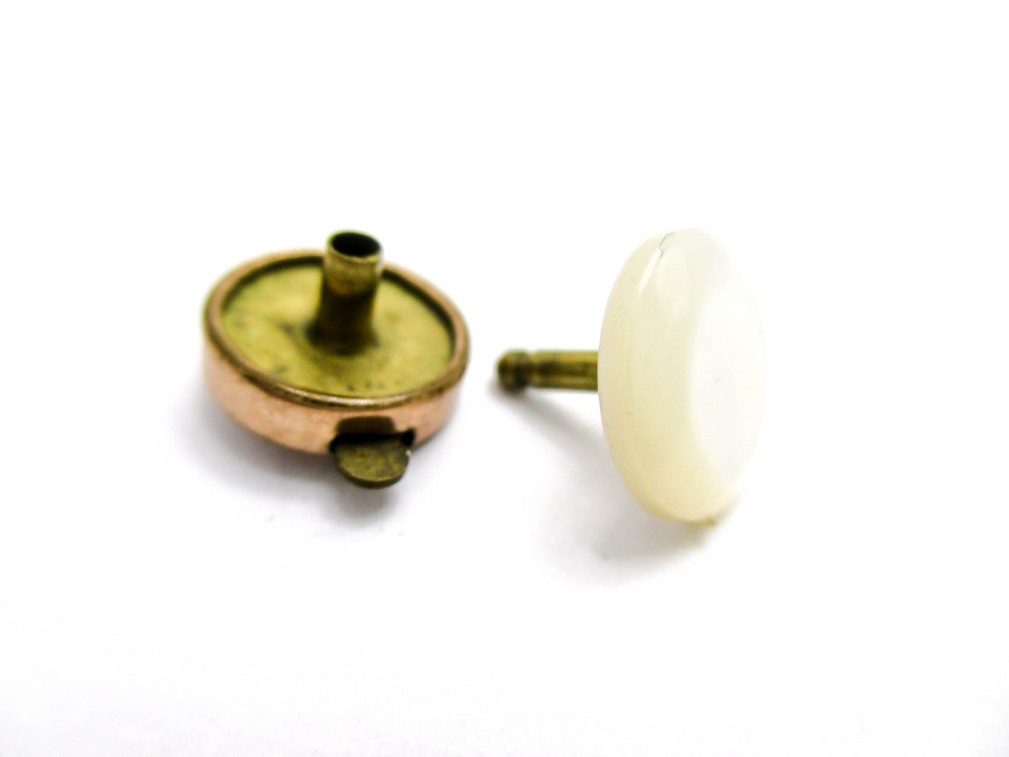 1880s Carved Pearl Stud - Victorian Universal Button