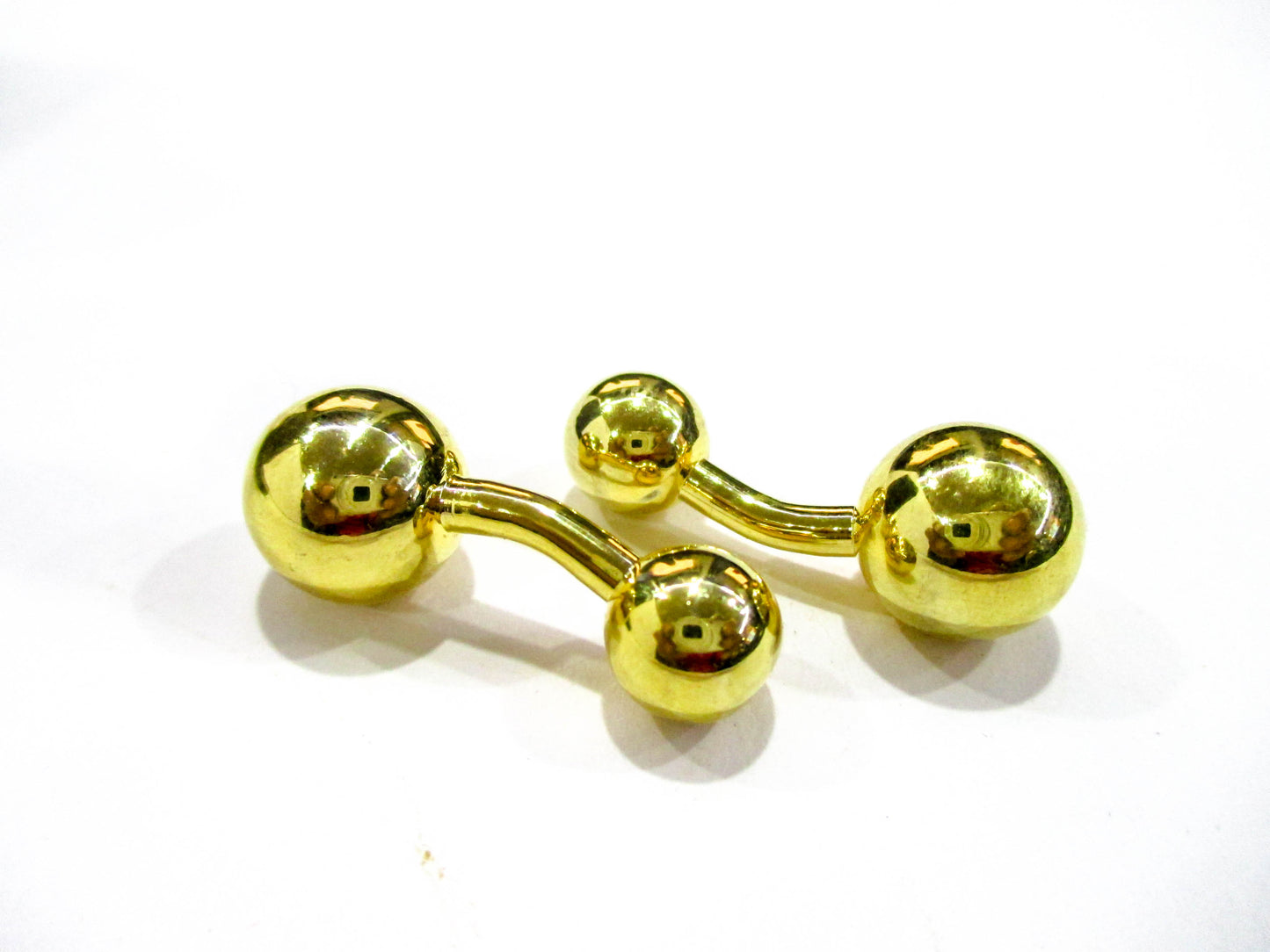 Barbell Cufflinks by Geoffrey Beene - Gold Tone Elegance