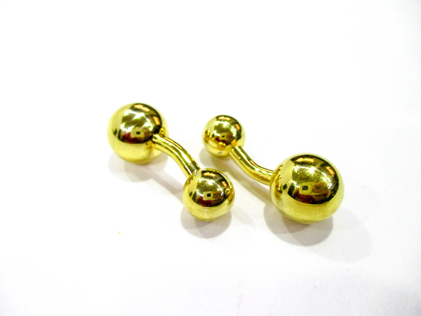 Barbell Cufflinks by Geoffrey Beene - Gold Tone Elegance