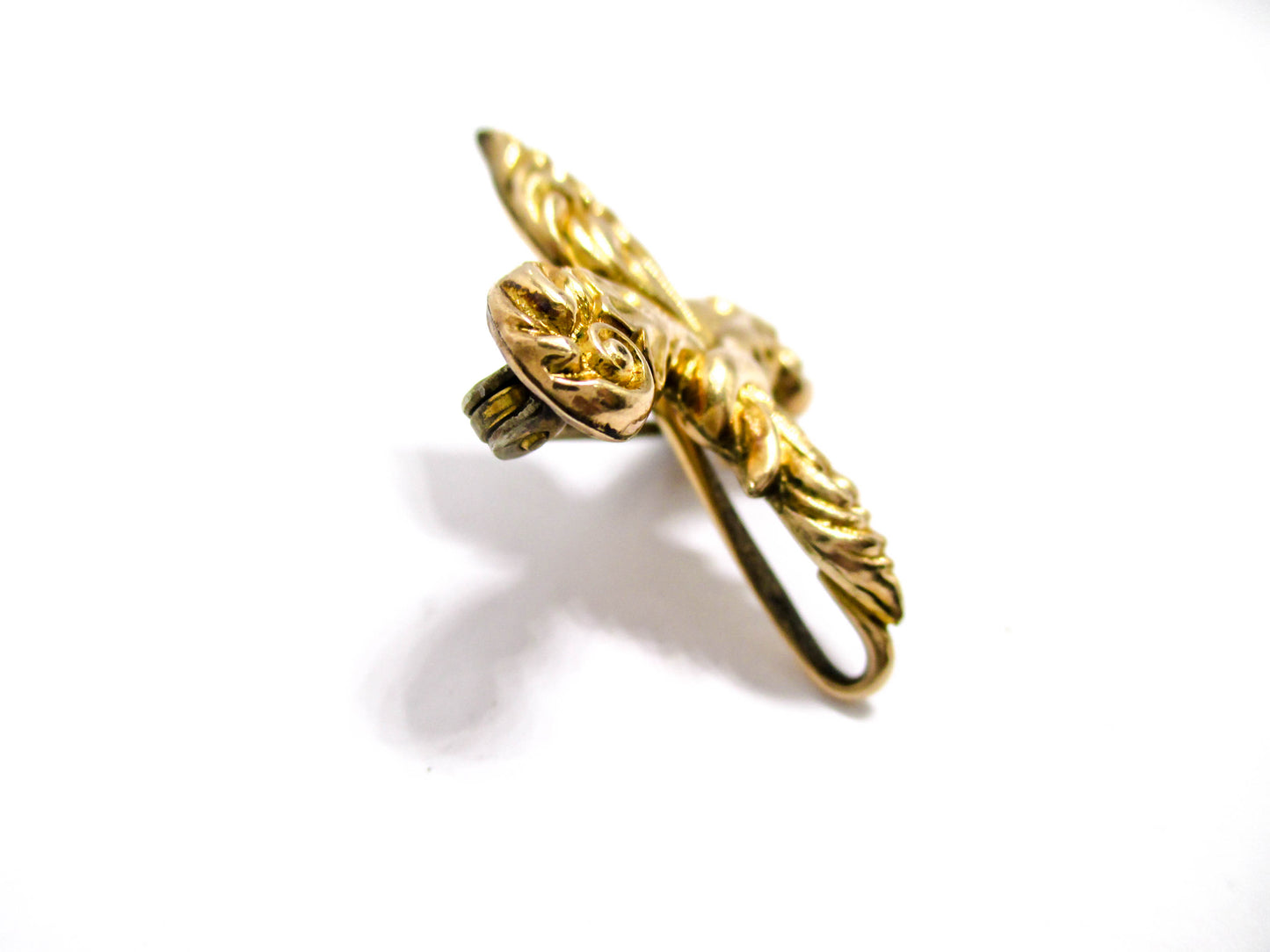 Fleur-de-lis Watch Pin - Beautiful Front, Damaged Back