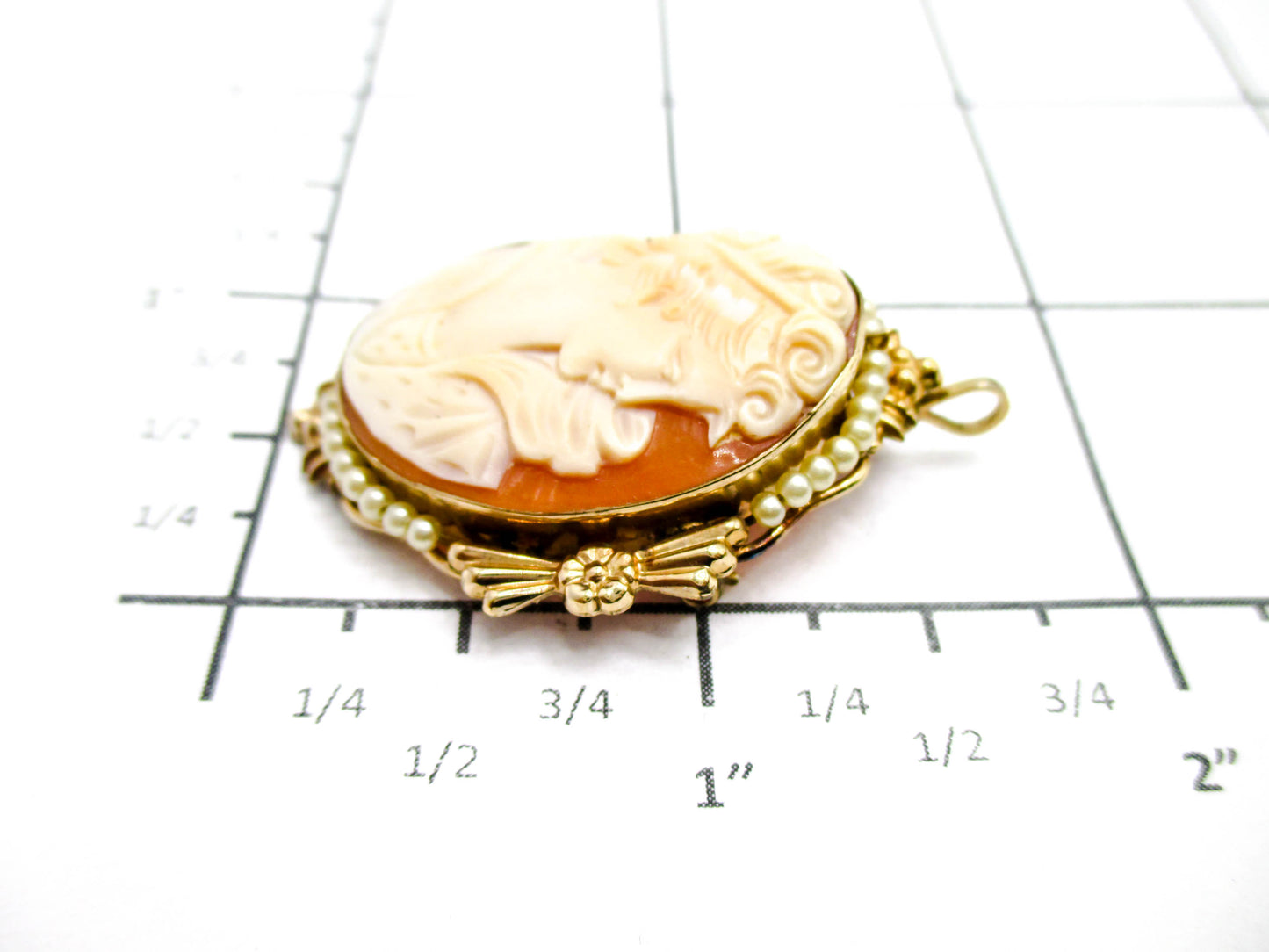 Gorgeous Cameo Brooch Pendant By Van Dell Jewelry Co.