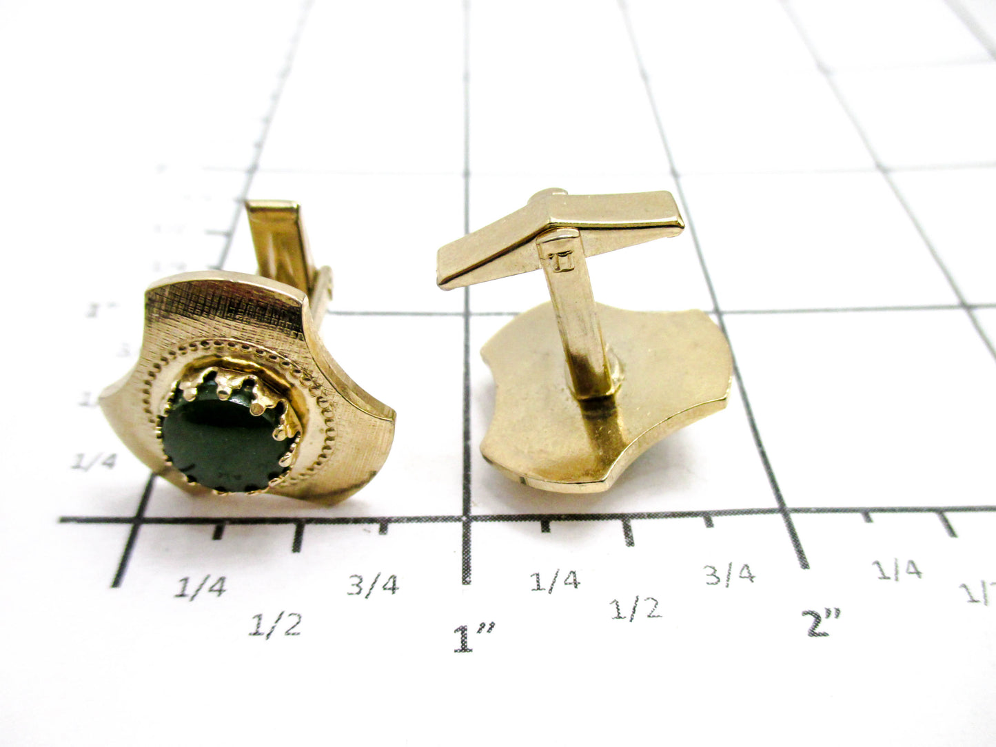 Quality Vintage Nephrite Jade Cufflinks