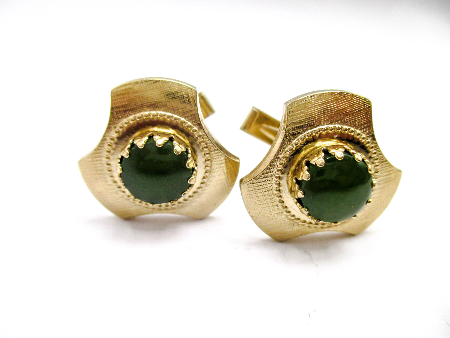 Quality Vintage Nephrite Jade Cufflinks